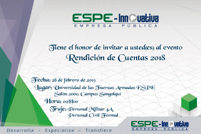 Invitación Rendición de Cuentas 2018 ESPE – Innovativa EP