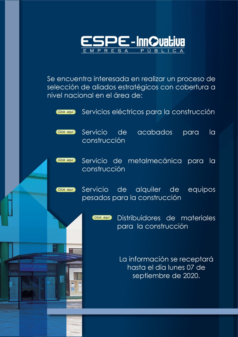 CÓDIGO DE PROCESO: ESPE-INNOVATIVA-DGC-2020-442-446   SERVICIOS DE CONSTRUCCIÓN