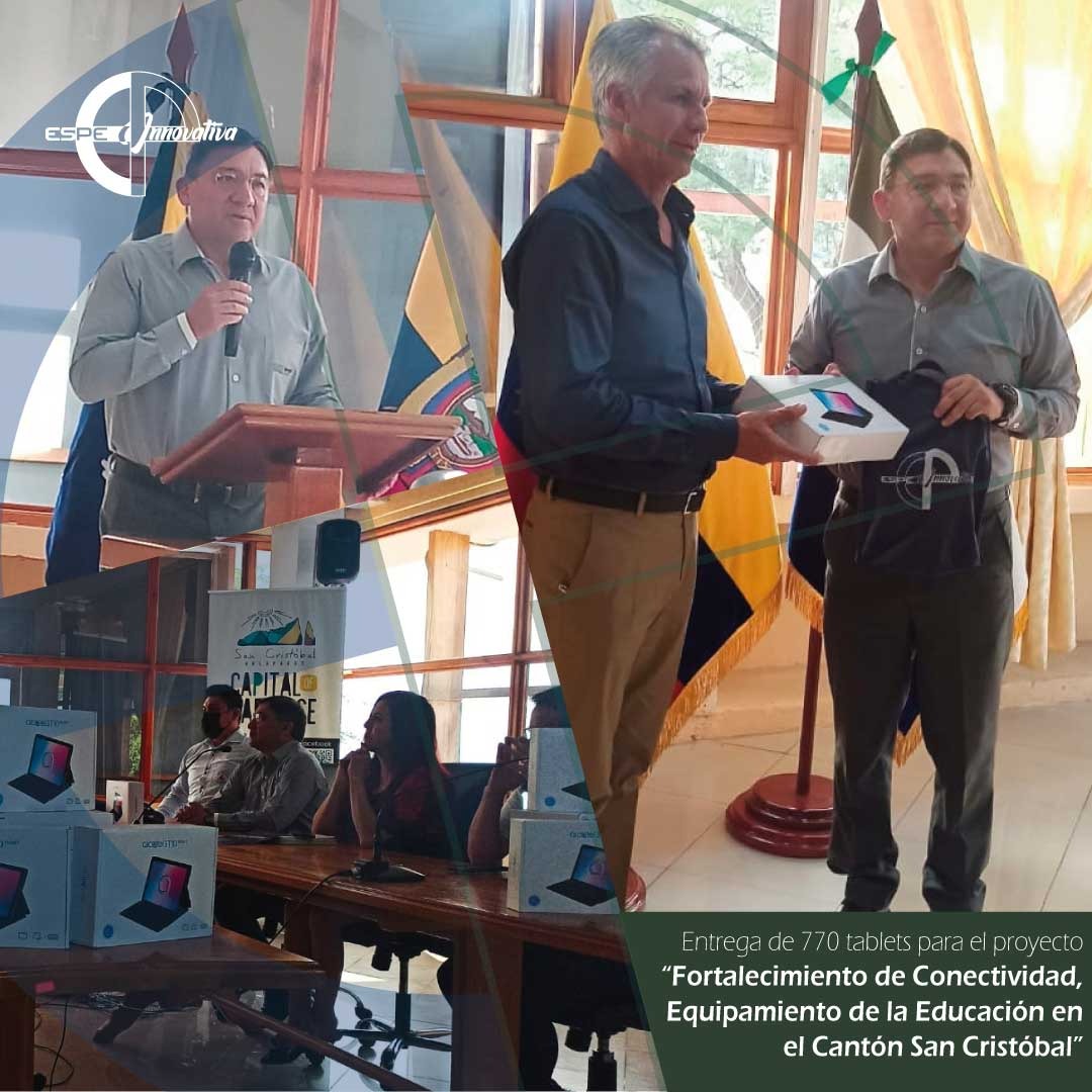 Entrega de 770 tablets para proyecto “Fortalecimiento de Conectividad, Equipamiento de la Educación en el Cantón San Cristóbal”