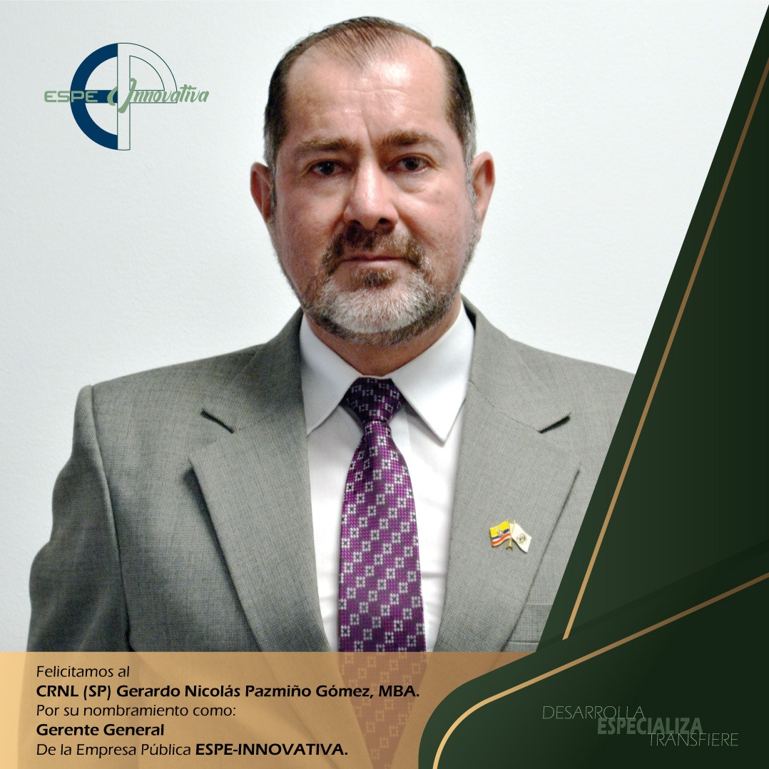 Felicitamos al CRNL (SP) Gerardo Pazmiño por su nombramiento como Gerente General